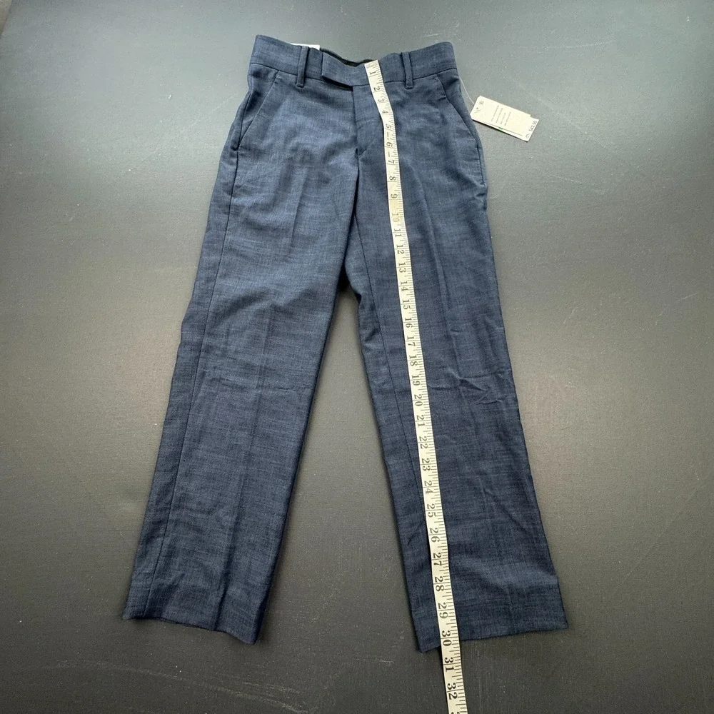 Calvin Klein Dress Pants Boys 8 Slim Fit Flat Front Stretch Navy Blue Casual NWT - Picture 4 of 11